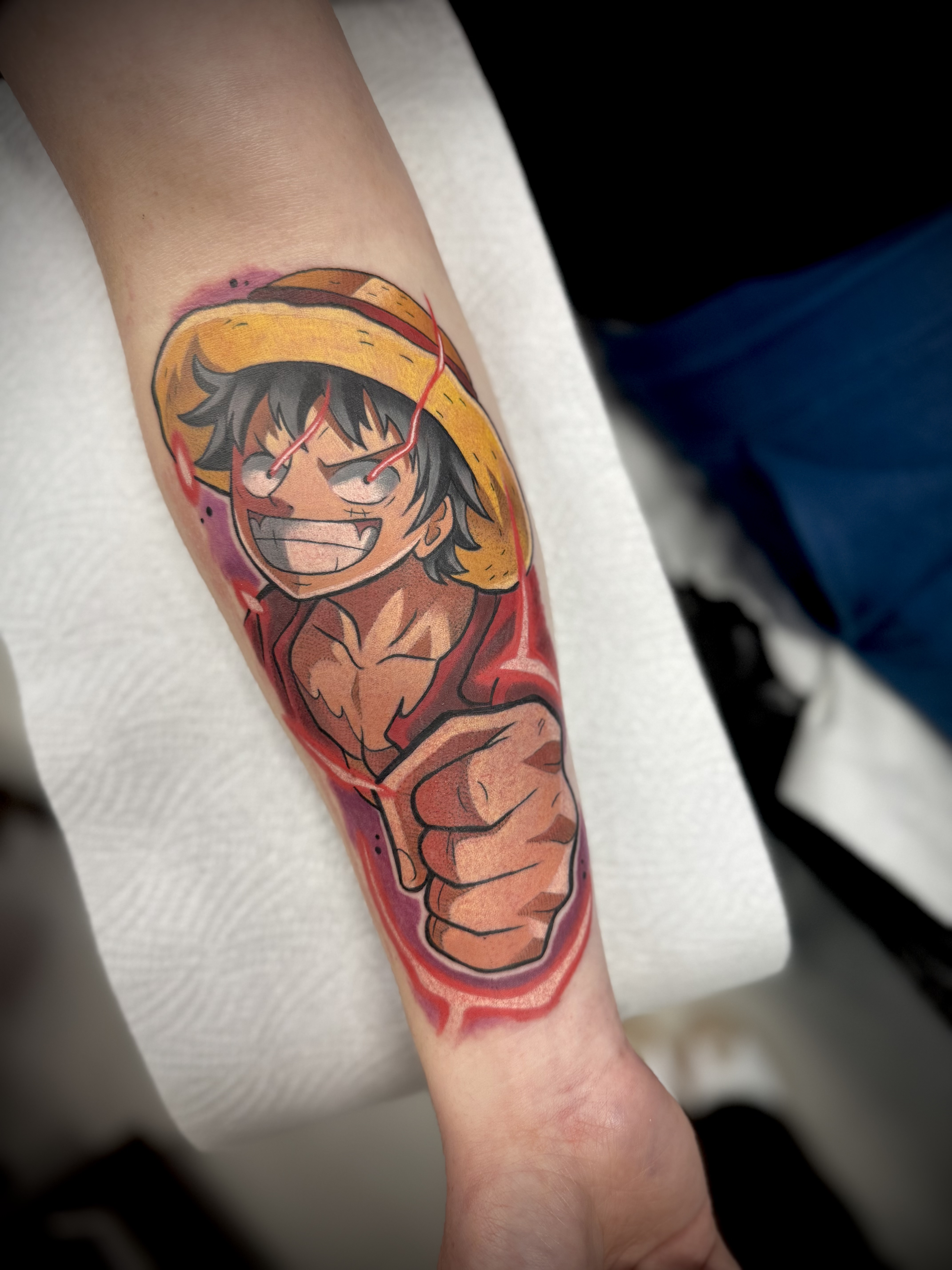 Luffy one piece tattoo colour cheltenham